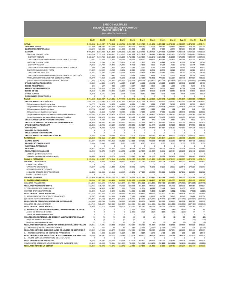 202409_BMU_EstadosFinancierosPRODEM | PDF | Corporaciones | Economias
