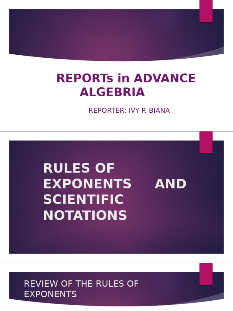 Exponents and Scientific Notation Guide | PDF | Exponentiation ...