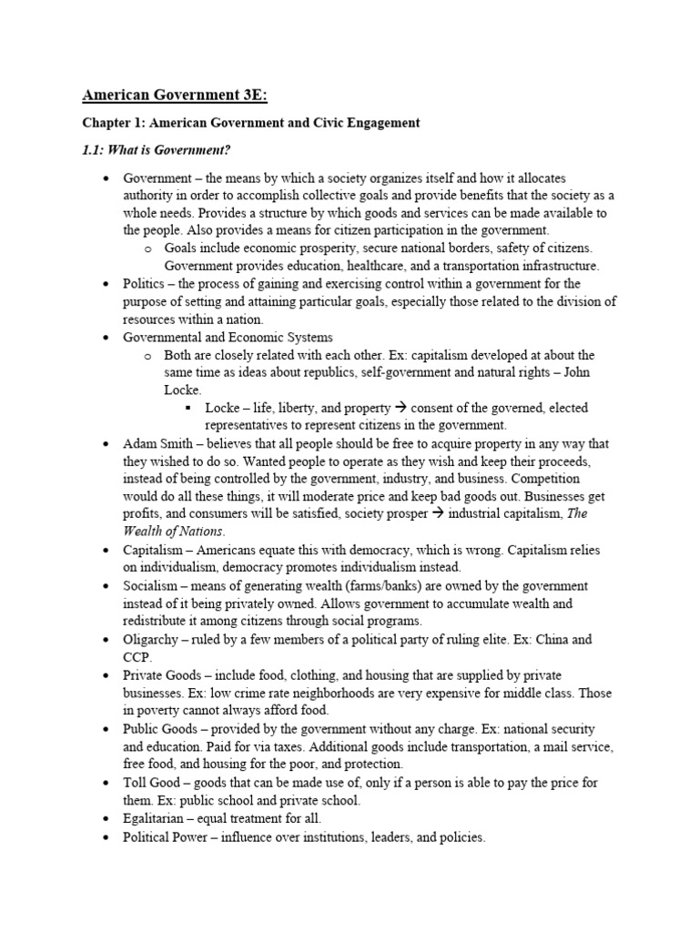Government Notes | PDF | United States Bill Of Rights | James Madison
