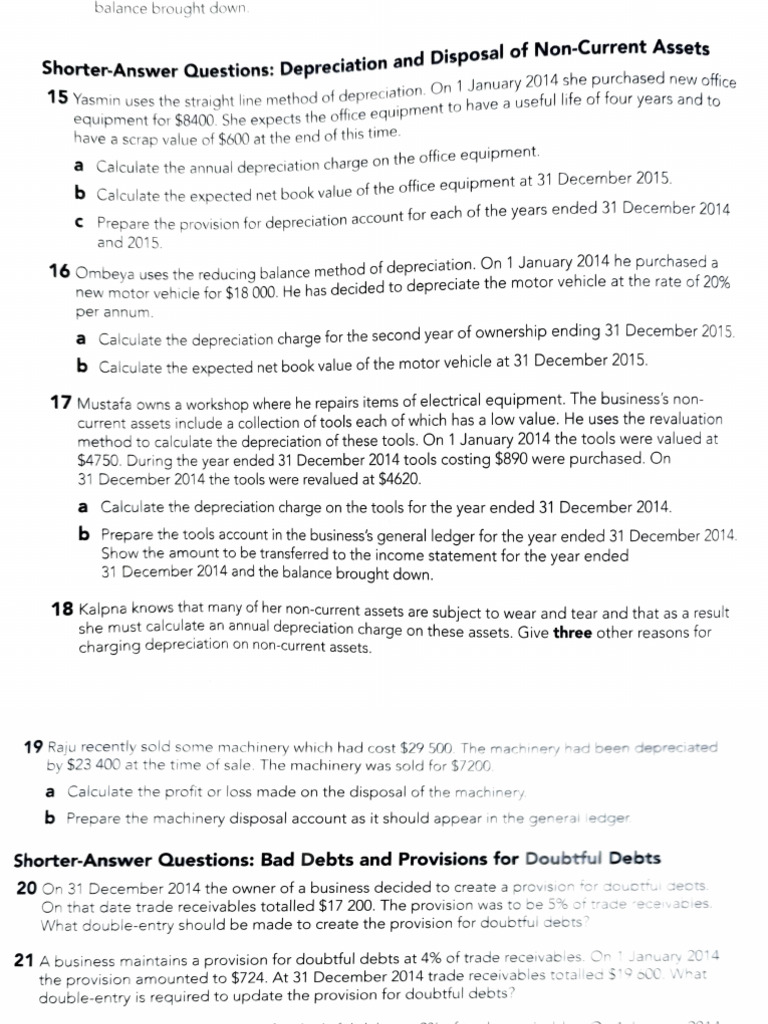Revision Sheet 3 | PDF | Depreciation | Book Value
