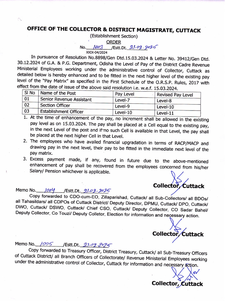 Order No.1003 Dt.21.02.2025 Uniform Pay Structure | PDF