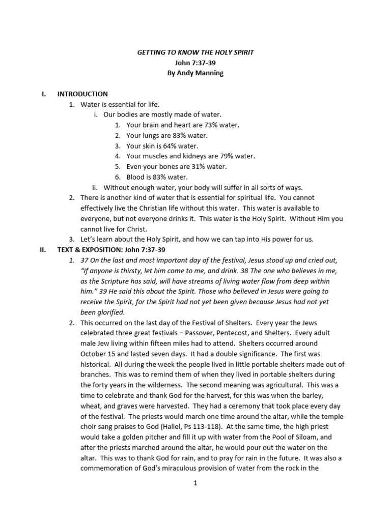 Understanding the Holy Spirit's Role | PDF | Baptism With The Holy ...