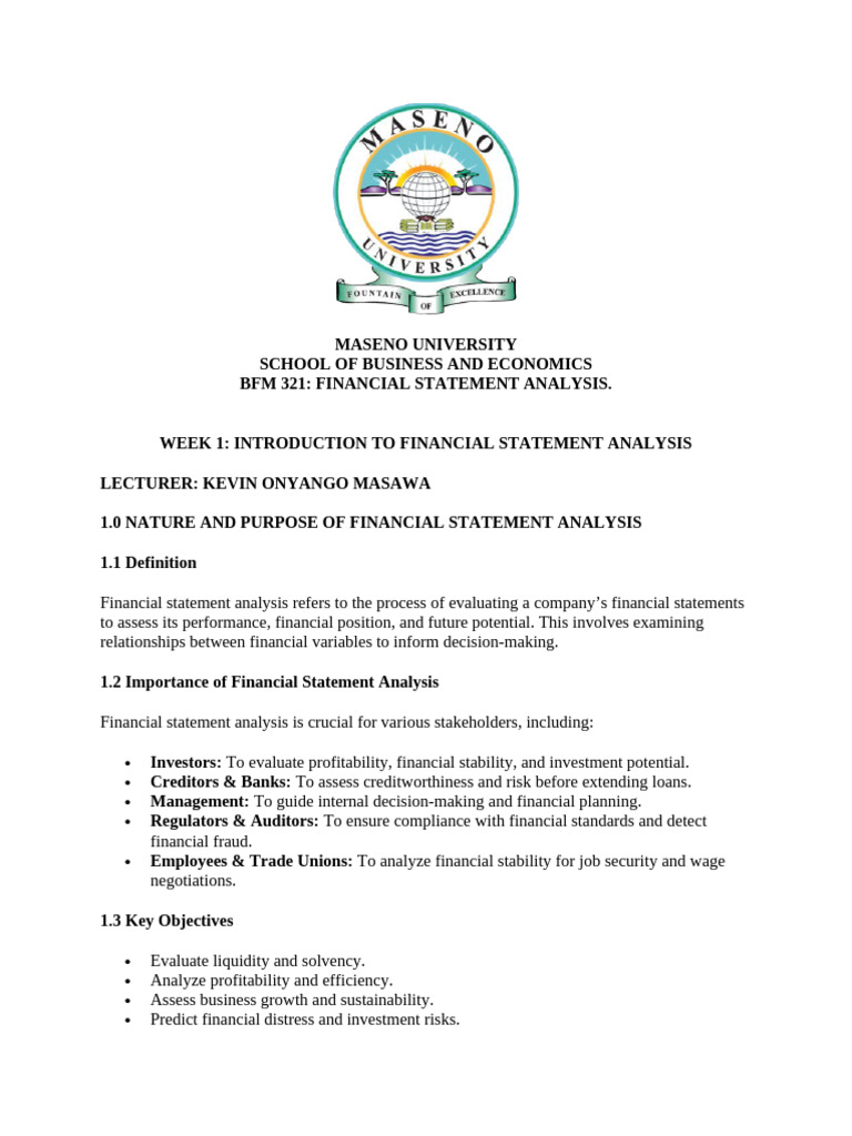 Financial Statement Analysis Overview | PDF | International Financial ...