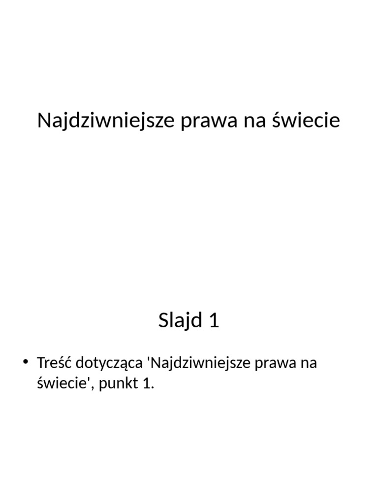 Najdziwniejsze Prawa Na Świecie | PDF