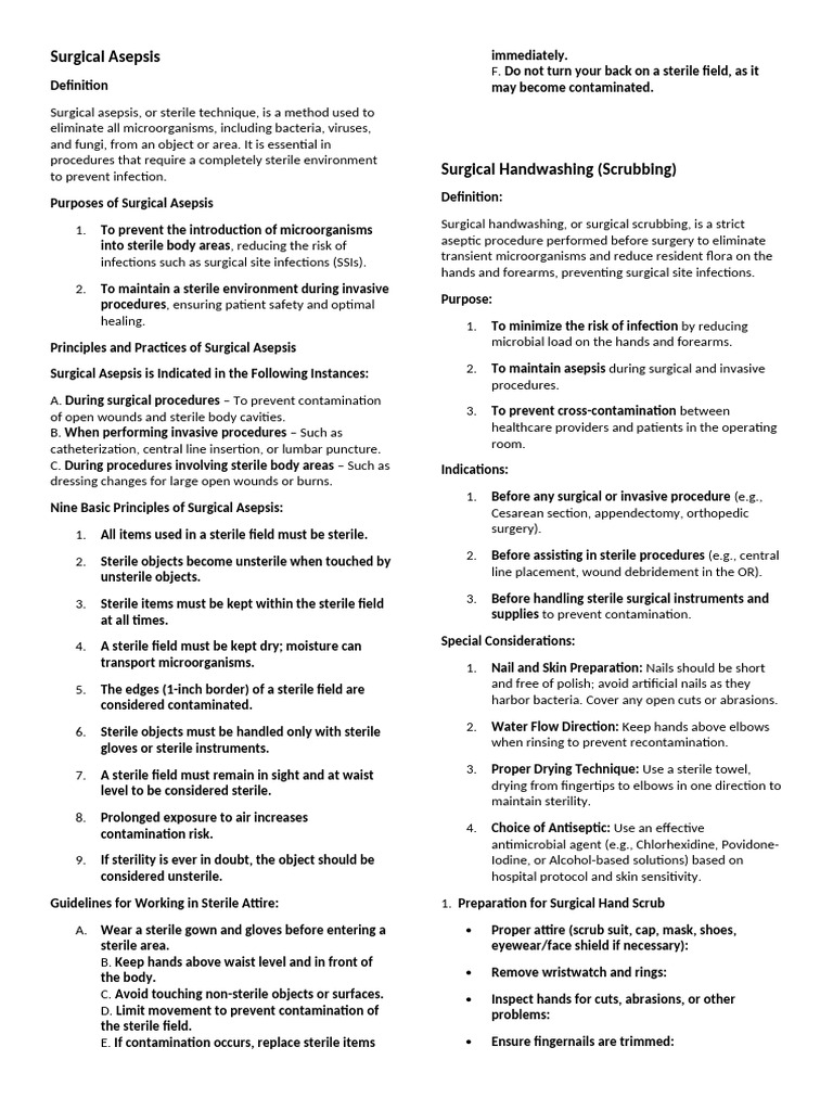 Understanding Surgical Asepsis Techniques | PDF | Surgery | Clinical ...