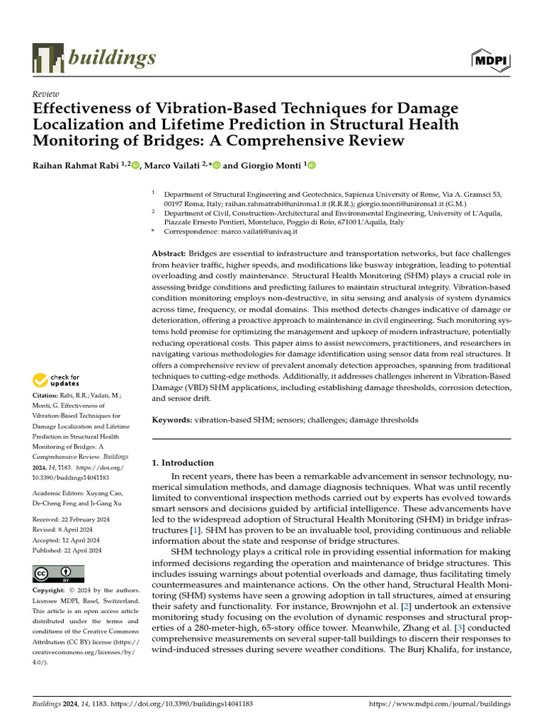 Effectiveness of Vibration Based Techniq | PDF | Matrix (Mathematics)