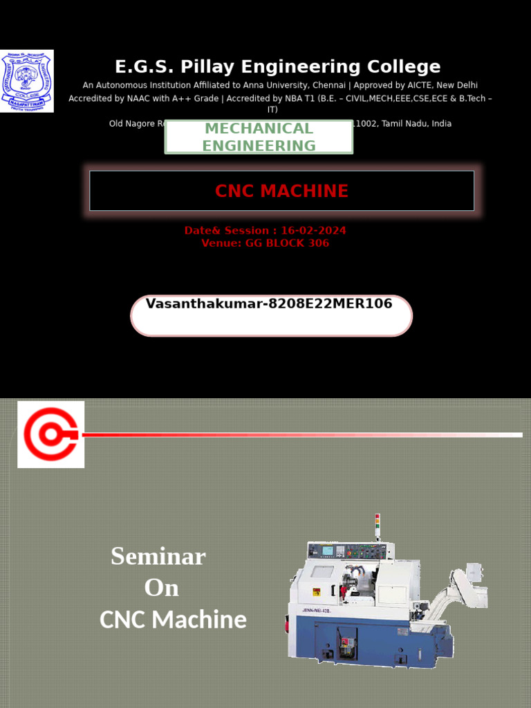 CNC Machine Seminar Overview | PDF | Numerical Control | Machining