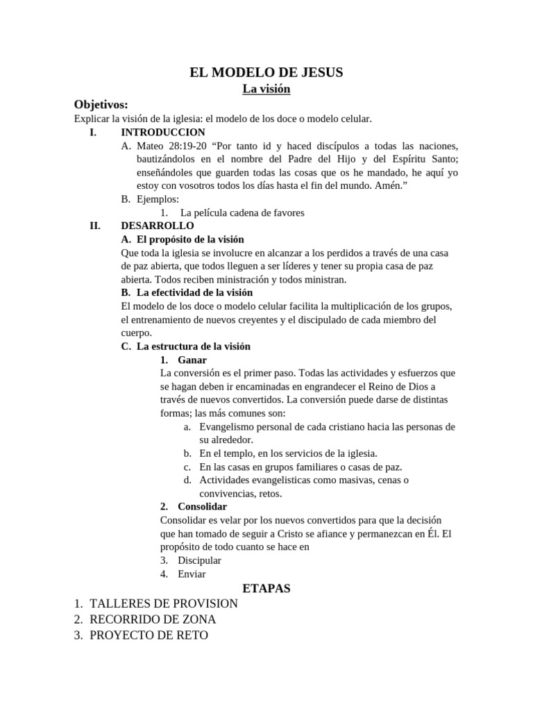 El Modelo de Jesús en la Iglesia | PDF | Jesús | Evangelio de Mateo