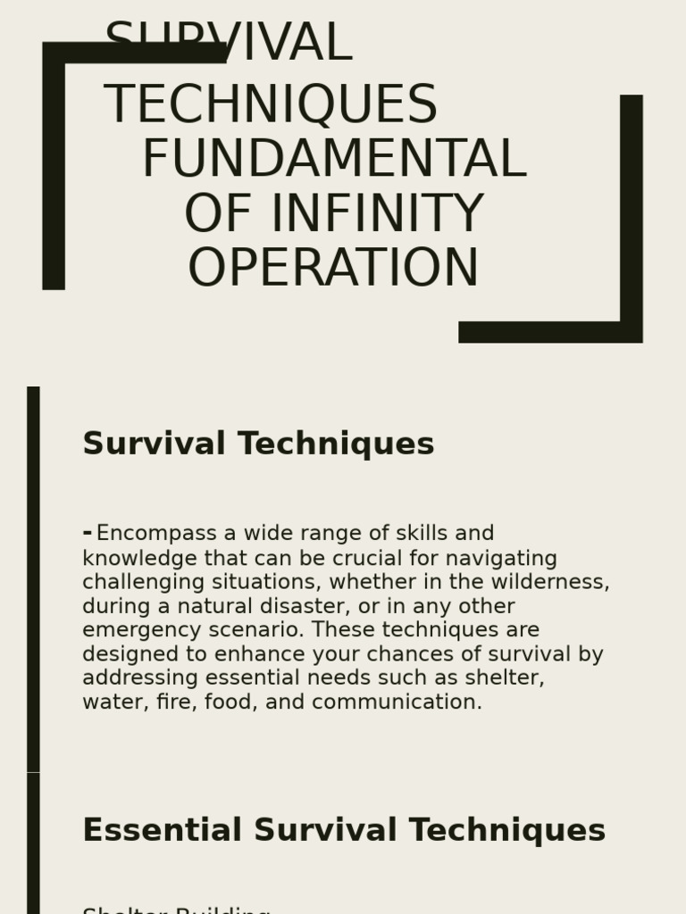 Essential Survival Techniques Guide | PDF | Survival Skills | Maneuver ...