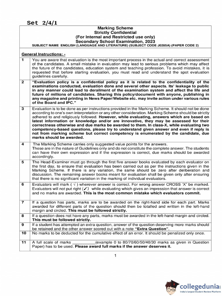 CBSE Class 10 English Answer Key 2023 | PDF