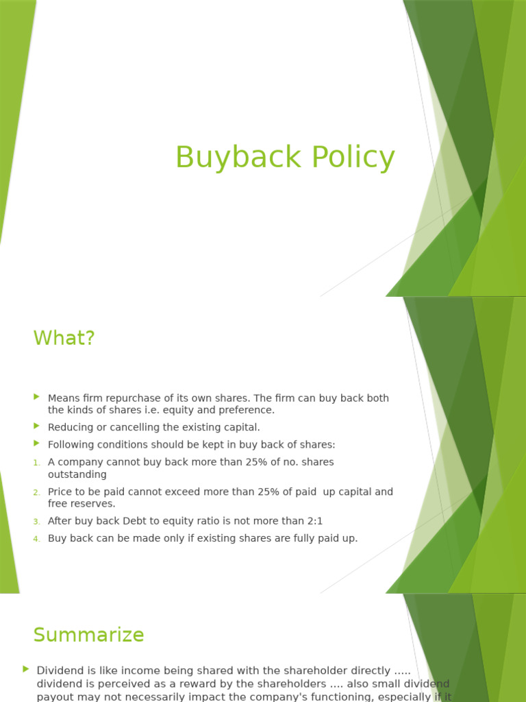 Understanding Buyback Policy Basics | PDF