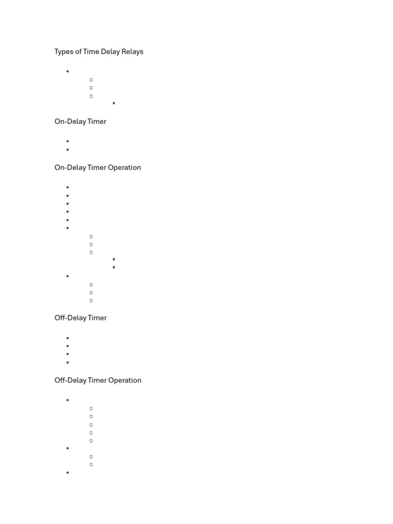 On-Delay and Off-Delay Timer Overview | PDF | Thermostat | Relay