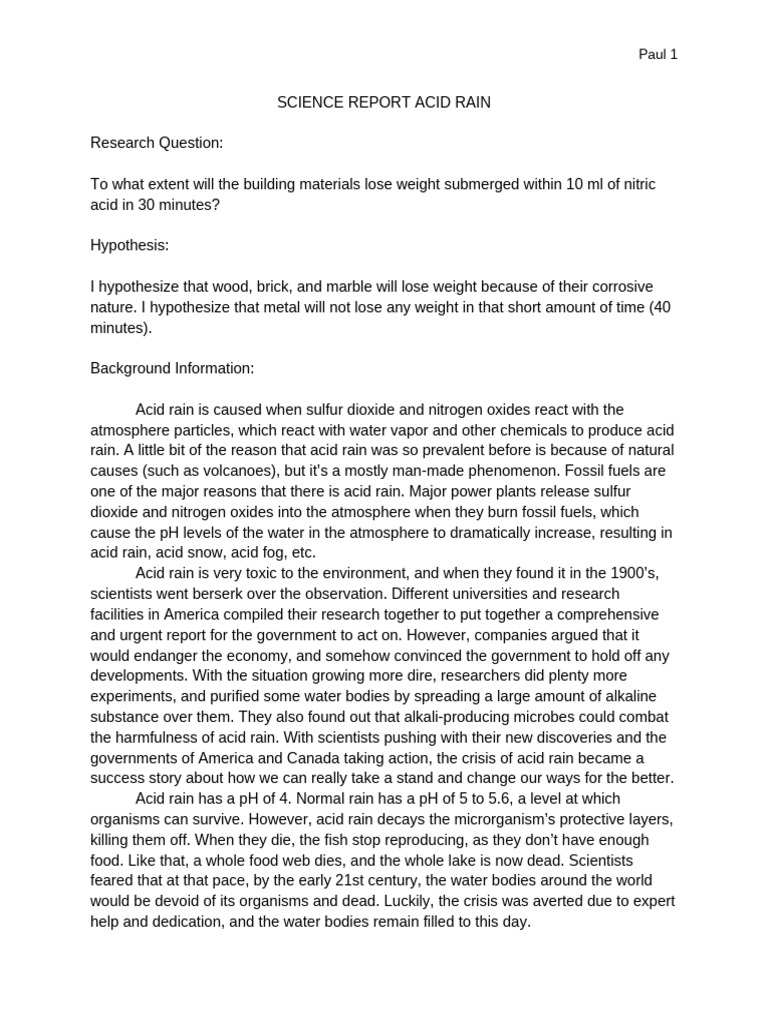 Impact of Acid Rain on Building Materials | PDF | Oxide | Materials