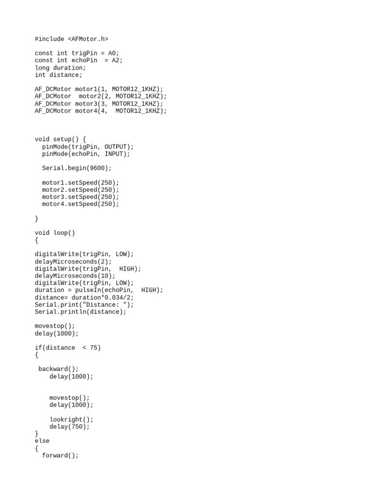 Obstacle Avoiding Car | PDF