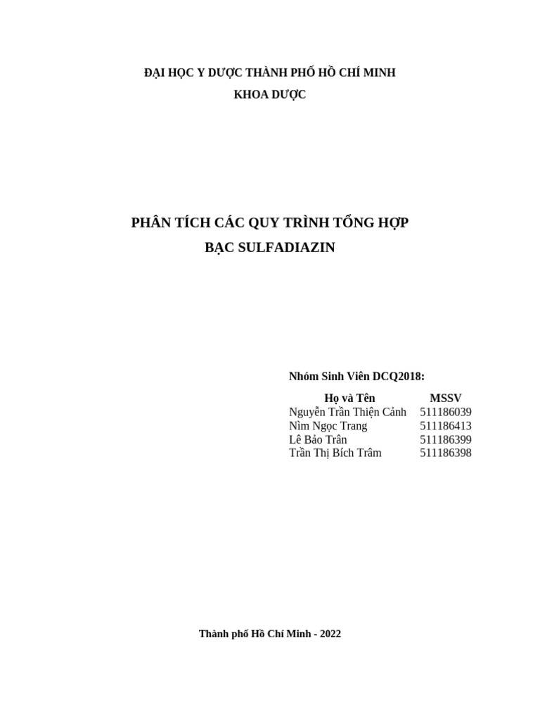 Phân Tích Quy Trình T NG H P B C Sulfadiazine | PDF
