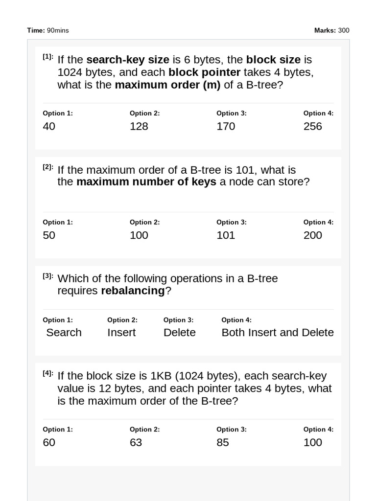 Full Length Mock Test #08 | PDF | Scheduling (Computing) | Computing