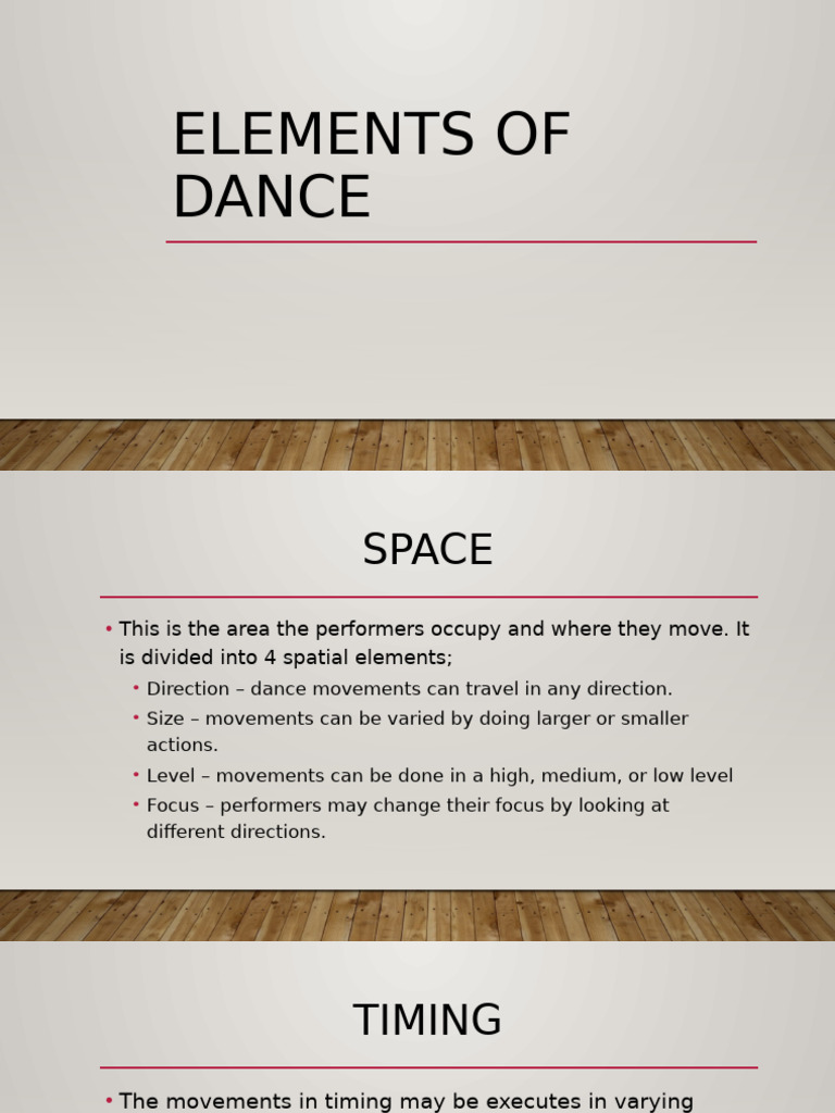 PE 12 Eleements of Dance | PDF | Dances | Tempo