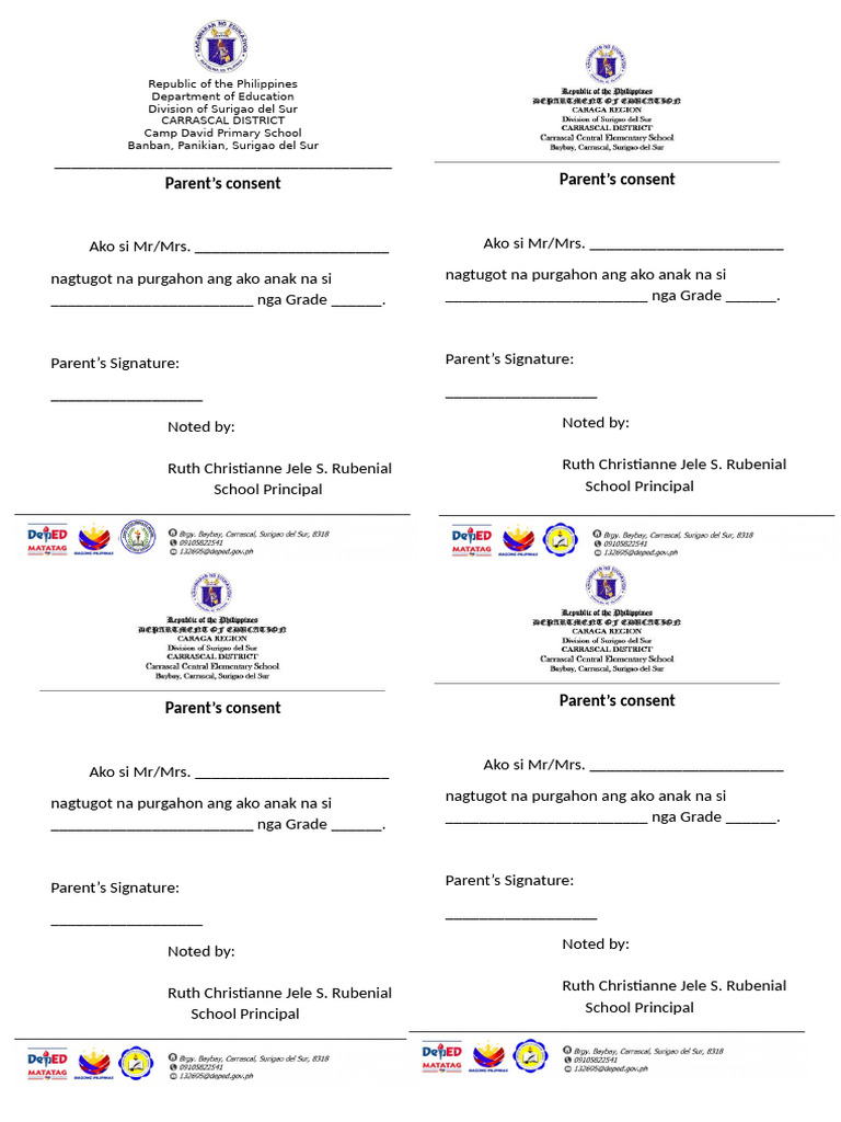 Parent Consent Form for Students | PDF
