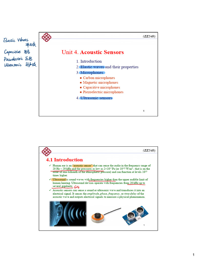 Acoustic Sensors and Wave Properties | PDF | Waves | Microphone