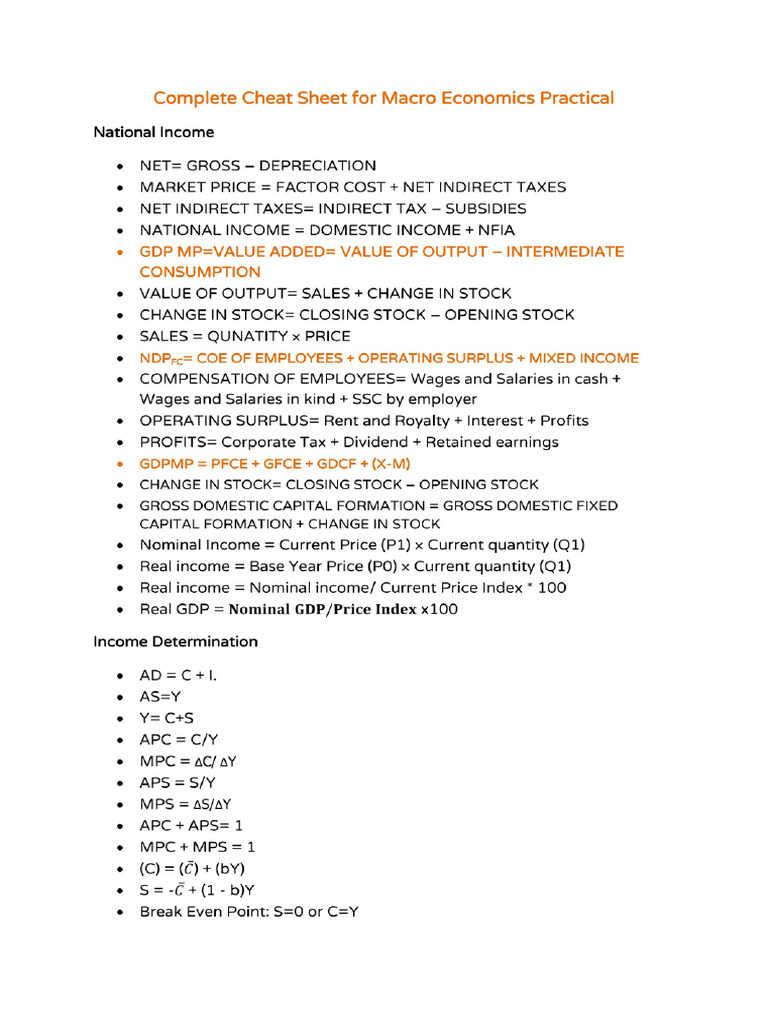 Macro All Formulas | PDF