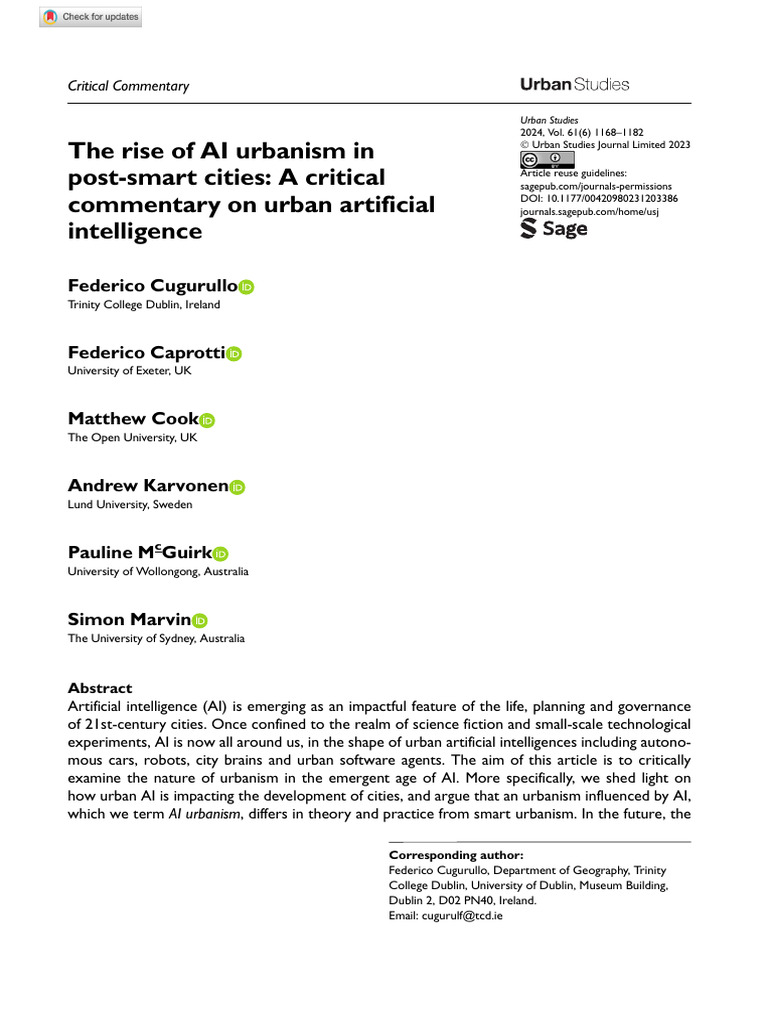 AI Urbanism: Redefining City Life | PDF | Artificial Intelligence ...