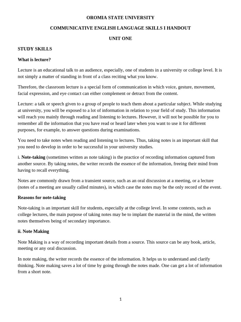 NEWLY Edited Communicative English 2014 Handout Module 1 Regular | PDF ...