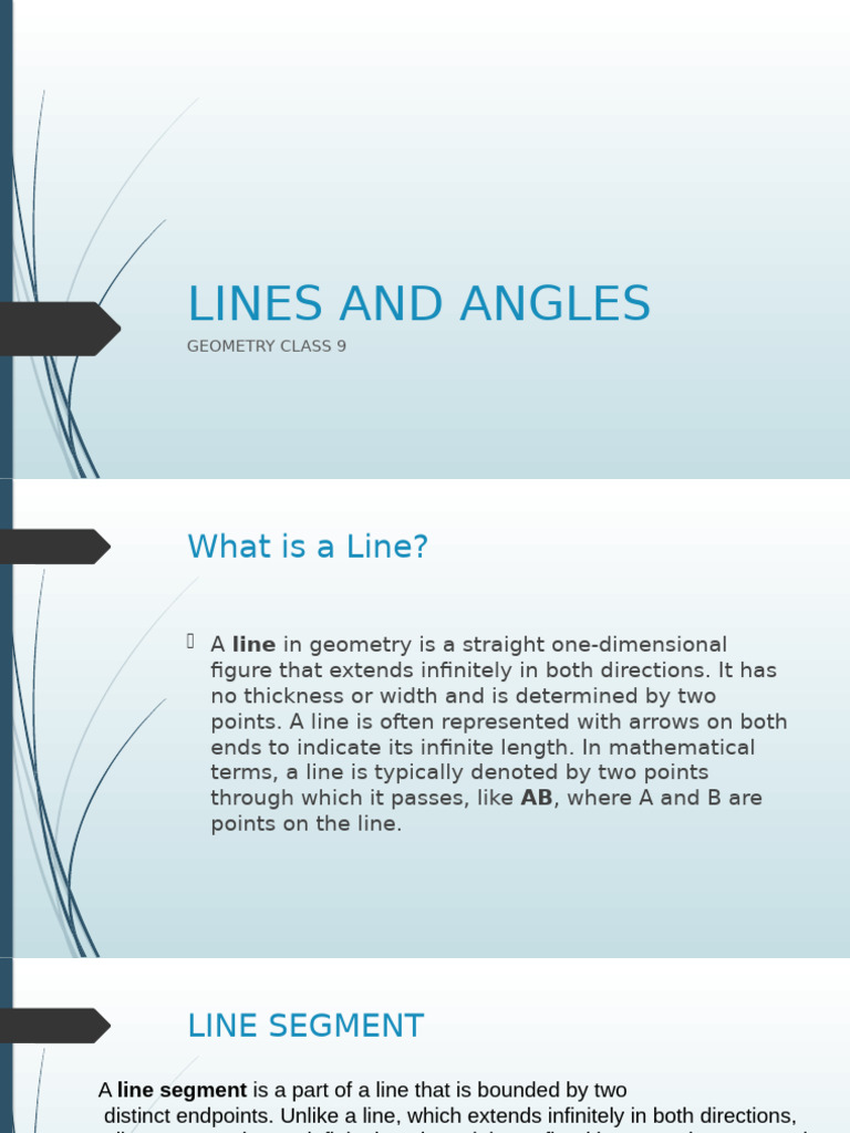 Geometry: Lines and Angles Explained | PDF | Line (Geometry) | Angle