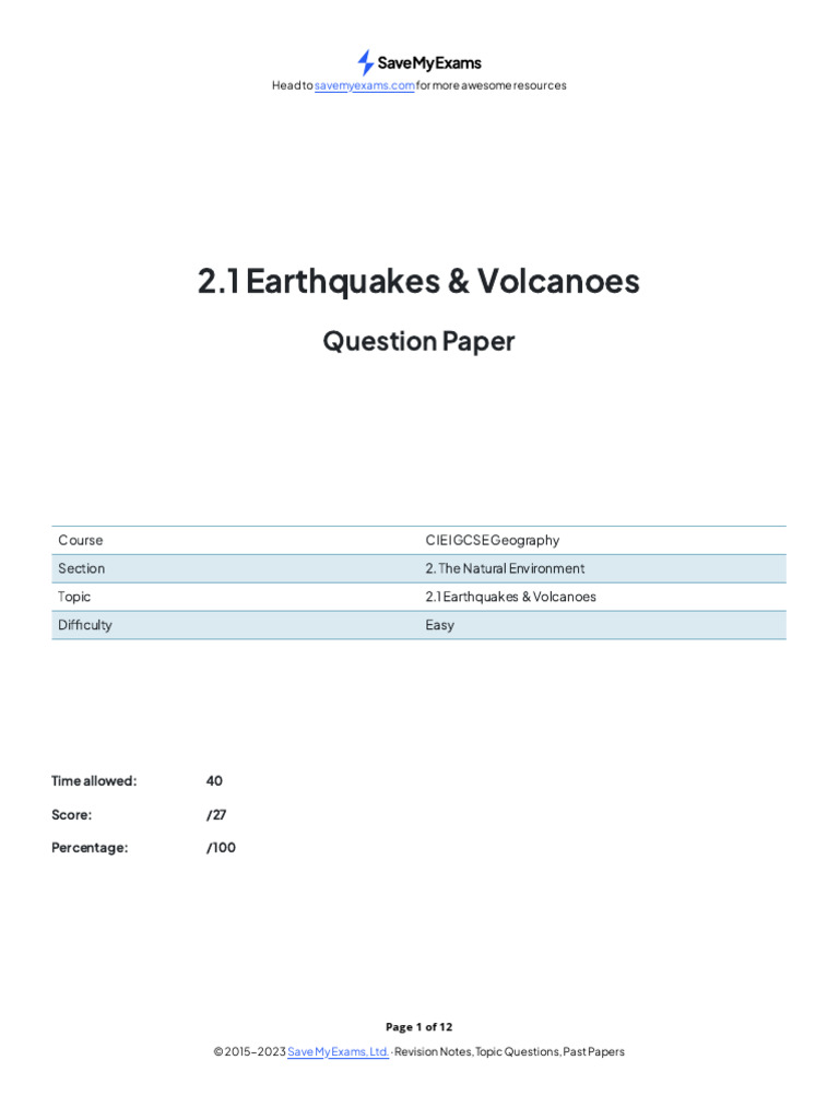 Easy 2 pdf earthquakes types of volcanic eruptions