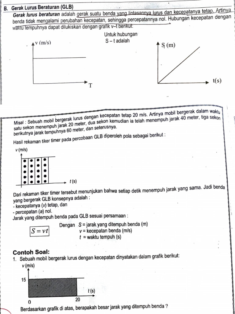 Glb Dan Glbb Konsep Dasar Gerak Pdf