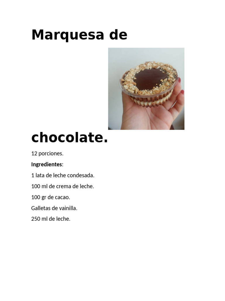 Marquesa de chocolate fácil | PDF