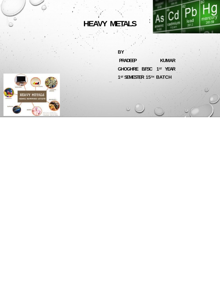 Heavy Metals by Pradeep | PDF | Metals | Chemical Elements