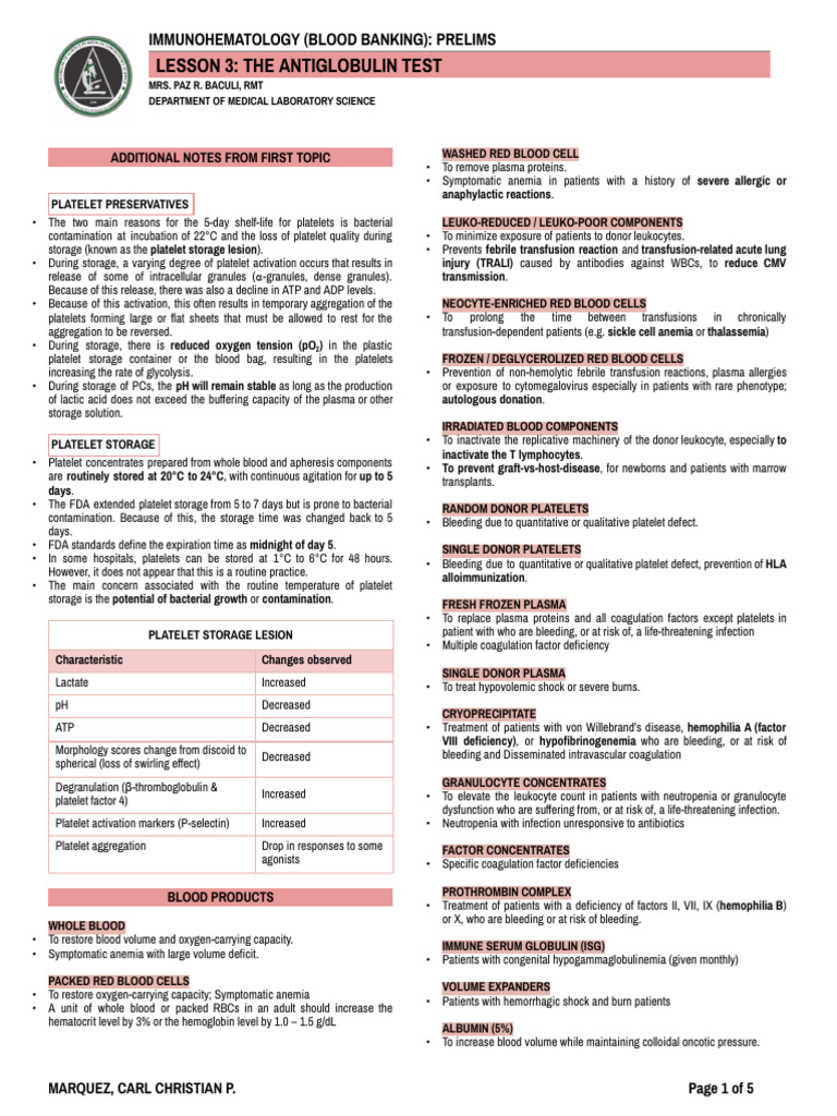 Antiglobulin Test in Blood Banking | PDF | Antibody | Platelet