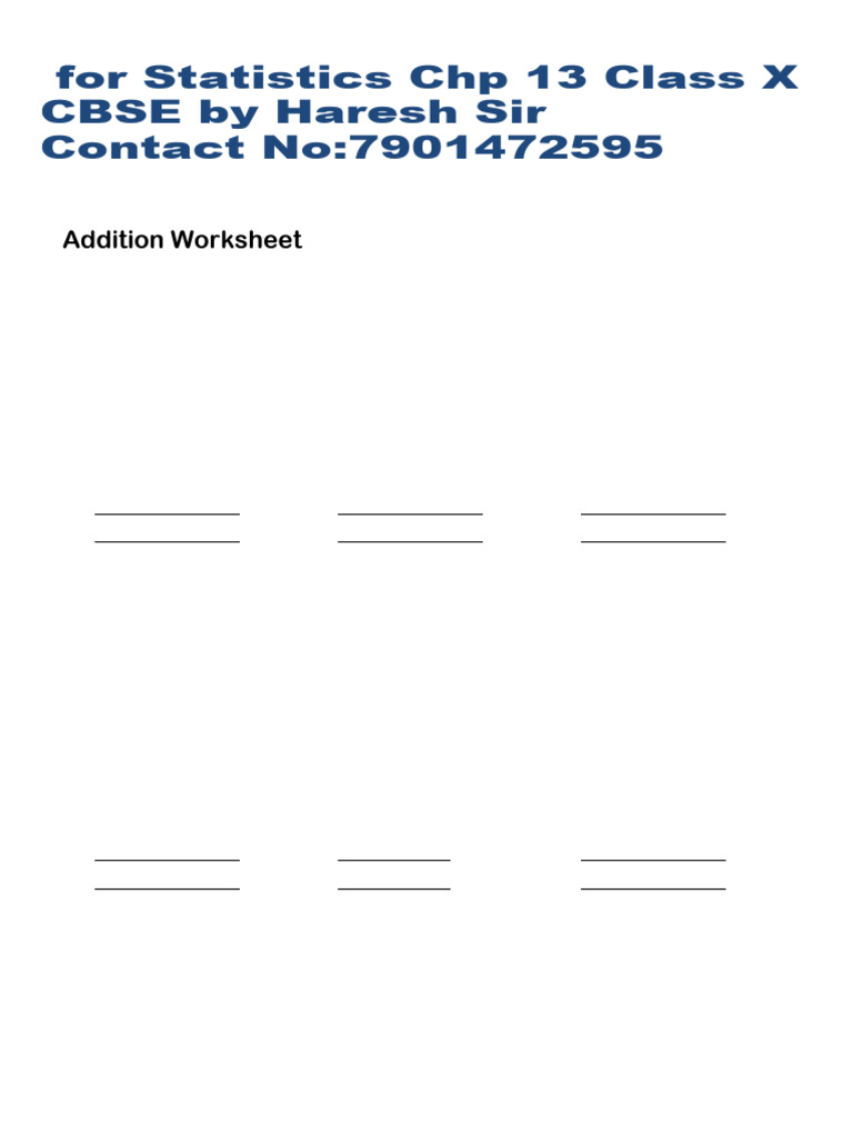 Large Number Addition Worksheet | PDF | Chess | Chess Theory