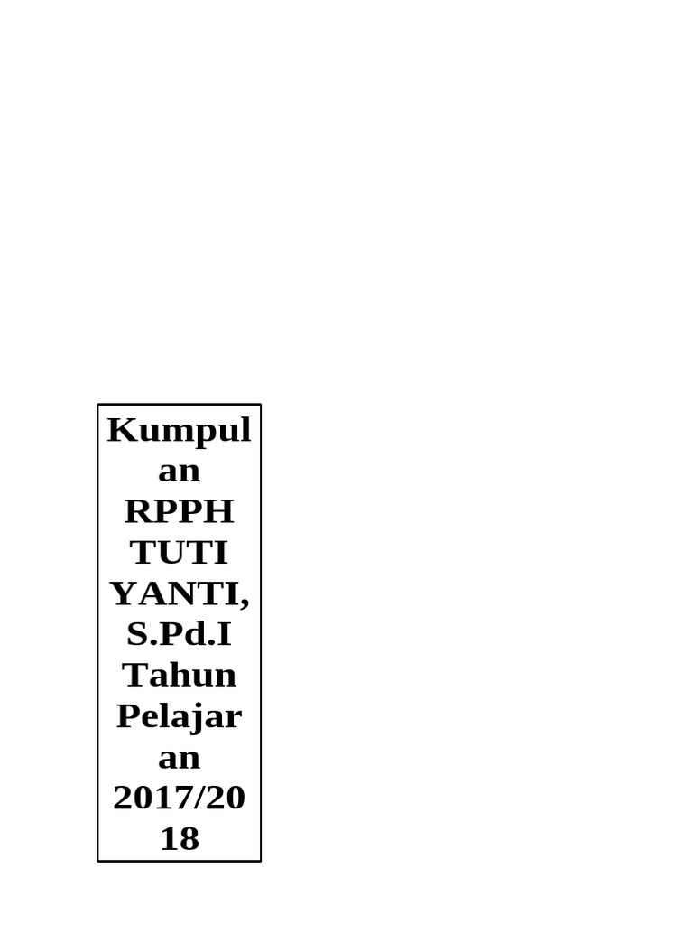RPPH Tematik Anak Usia Dini 2017 | PDF