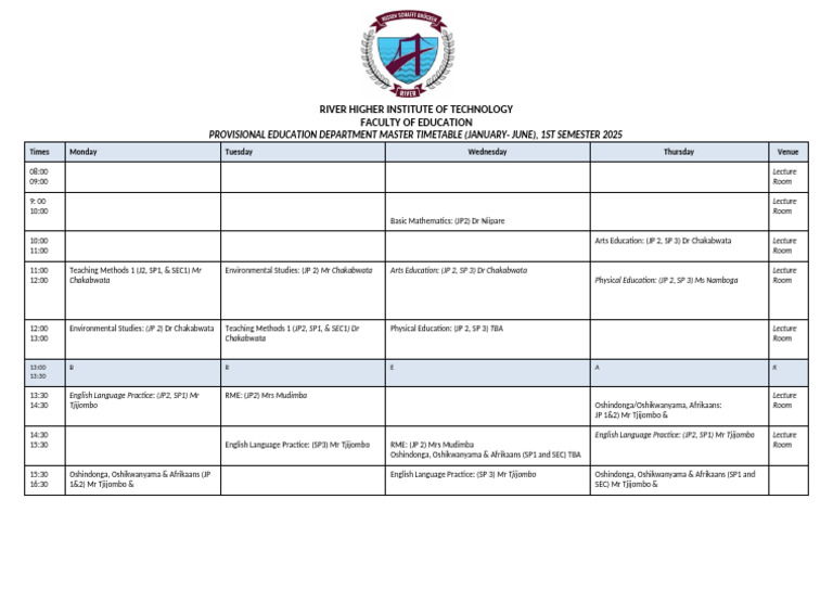 2025 Provisional Education Timetable Pdf