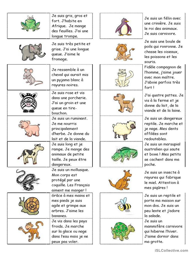 Dominos des animaux de la ferme à imprimer | PDF | Zoologie