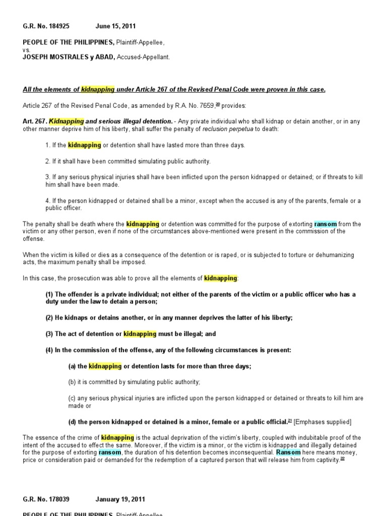 Kidnapping | PDF | Probable Cause | Search And Seizure