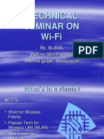 Technical Seminar On Wi-Fi: by M.Anil Roll No:08m21a1235 Internal Guide: Murtuza Sir