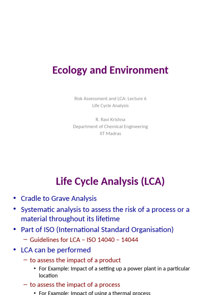 RRK Lecture6 | PDF | Life Cycle Assessment | Environmental Social Science