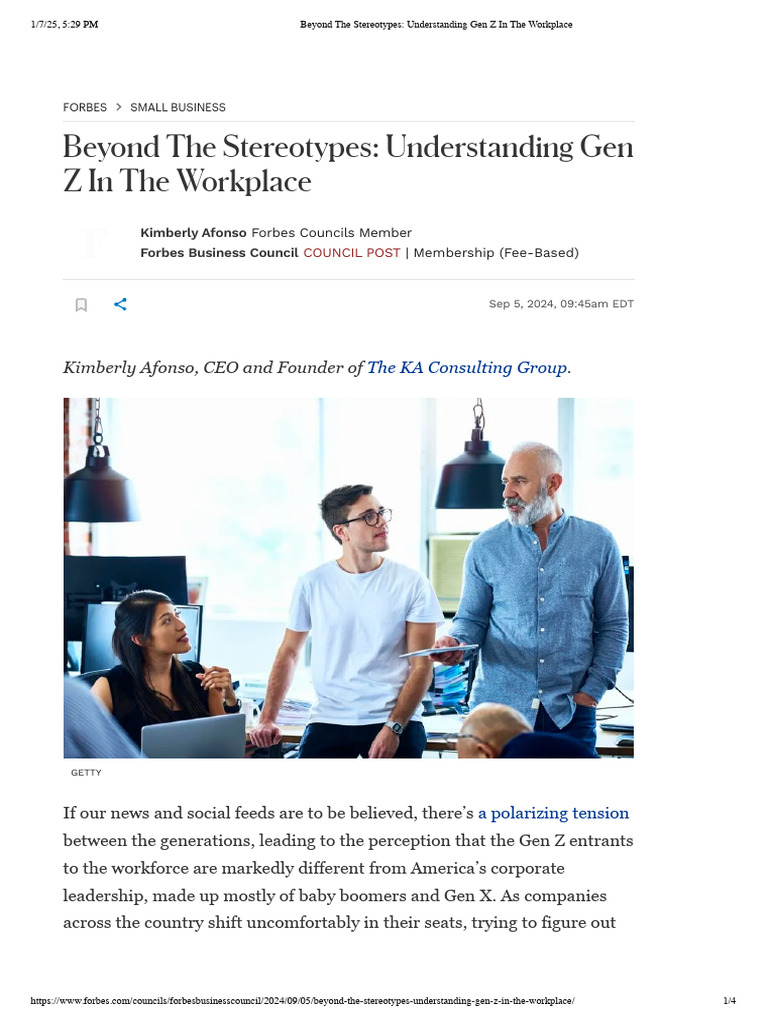 Beyond The Stereotypes - Understanding Gen Z in The Workplace | PDF ...