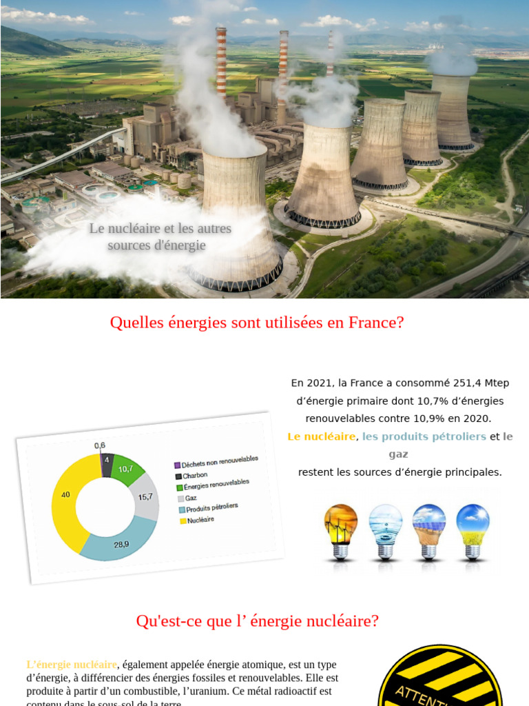 Énergies en France : nucléaire et renouvelables | PDF | Énergie ...