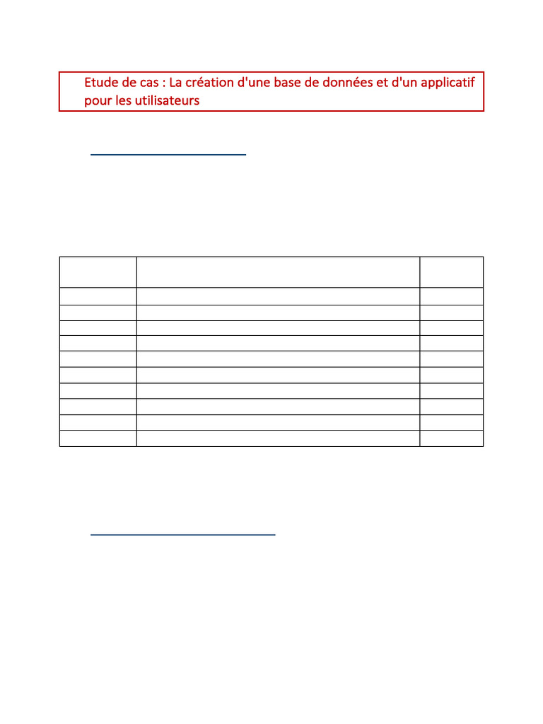 Création d'une base de données : étude PERT | PDF | Bases de données