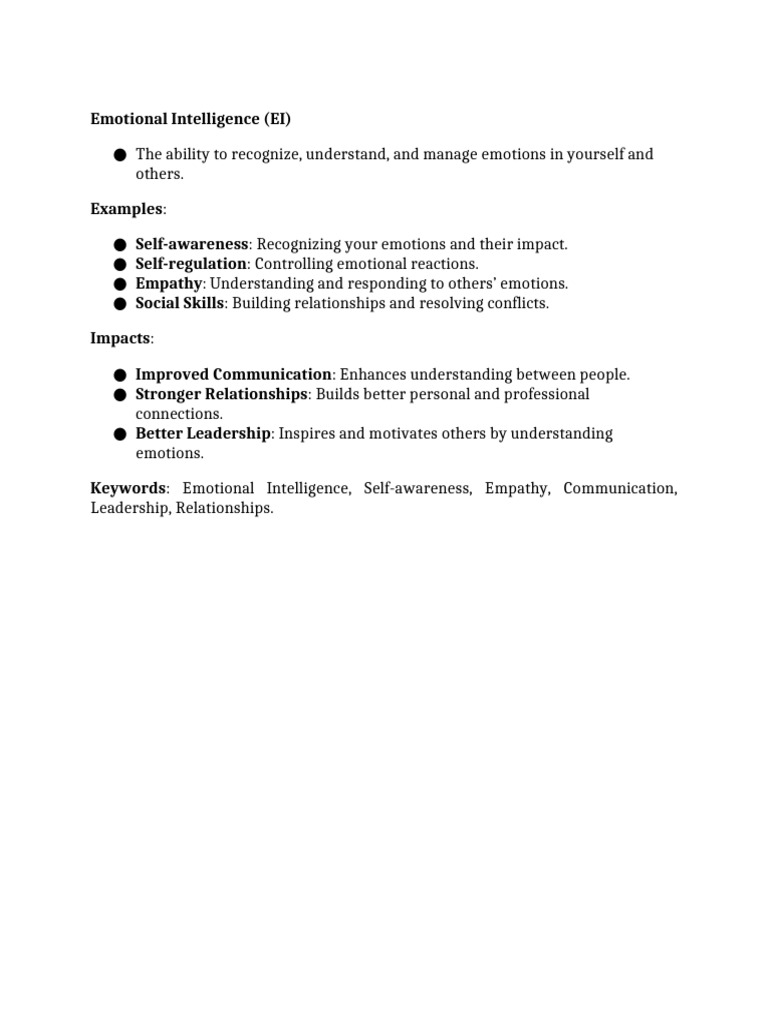 Emotional Intelligence (EI) | PDF