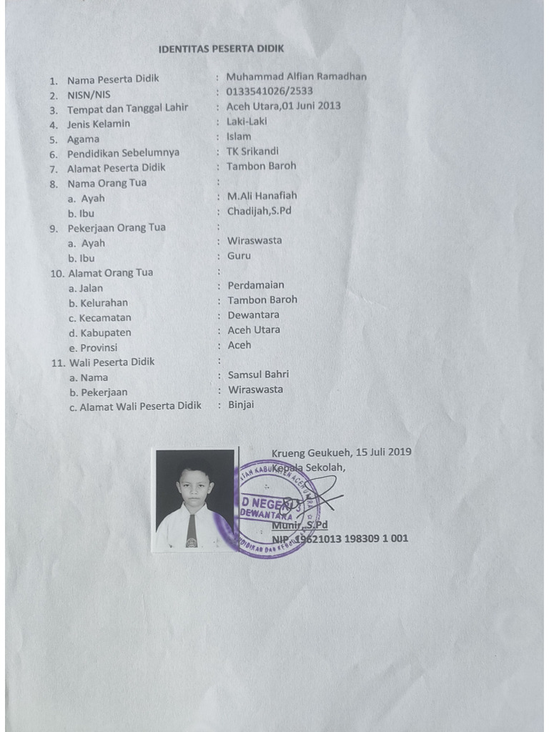 Rapor ALFIAN | PDF