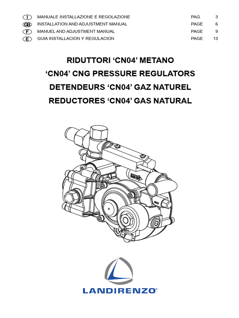 CN04 CNG Pressure Regulator Manual | PDF | Valve | Carburetor