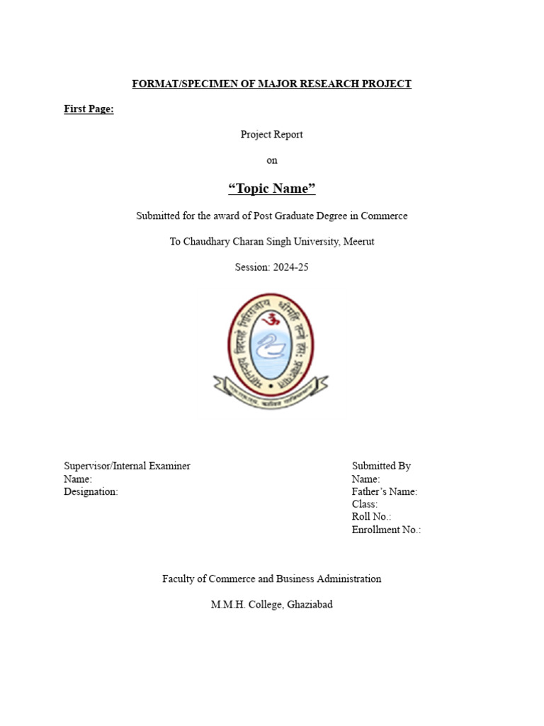 Major Research Project Format Guide | PDF