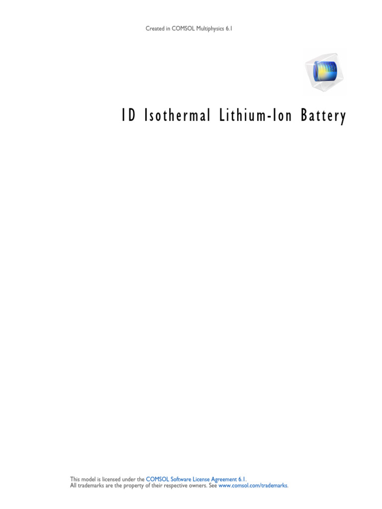 1D Isothermal Lithium-Ion Battery Model | PDF | Lithium Ion Battery ...
