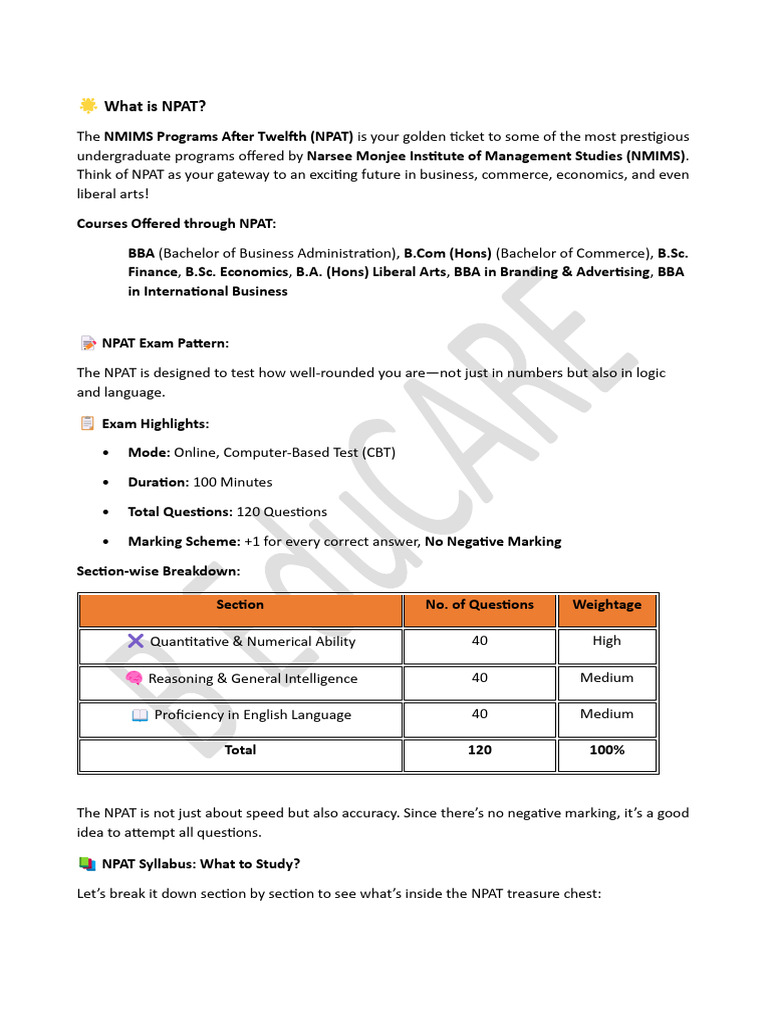 NPAT Exam | PDF | Algebra | Mathematics