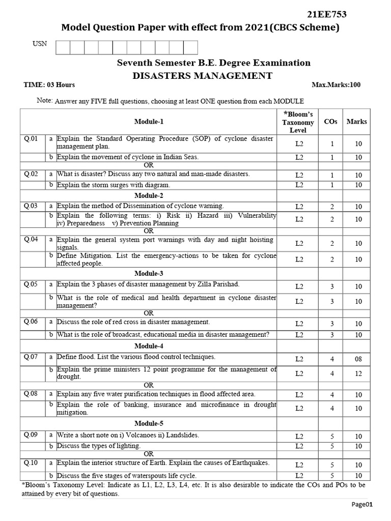 21EE753 | PDF | Natural Disasters | Emergency Management