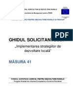 Ghidul Solicitantului Pentru Masura 41 - Versiunea 01 Din Septembrie 2011